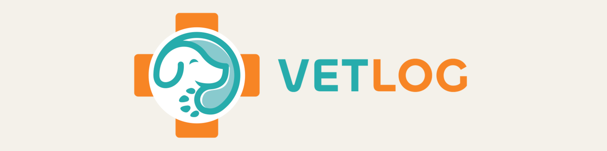 The official Vetlog logo: a dog silhouette with a paw print inside a medical cross, next to the word VETLOG.